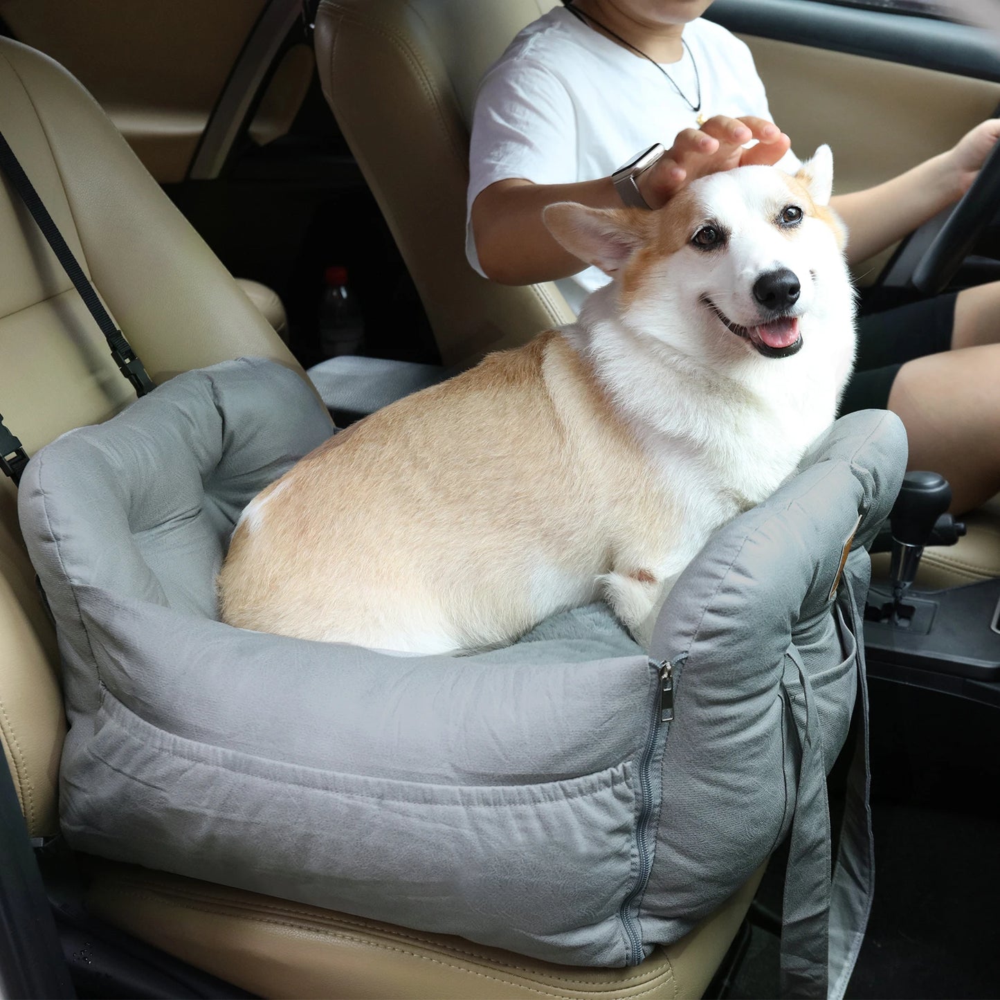 Portable Dog Car Seat Carrier with Safety Belt