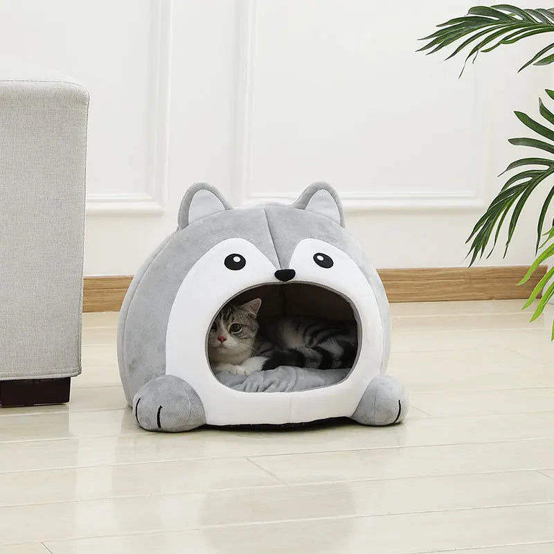 Grey Cat Enclosed Bed (Low Stock)