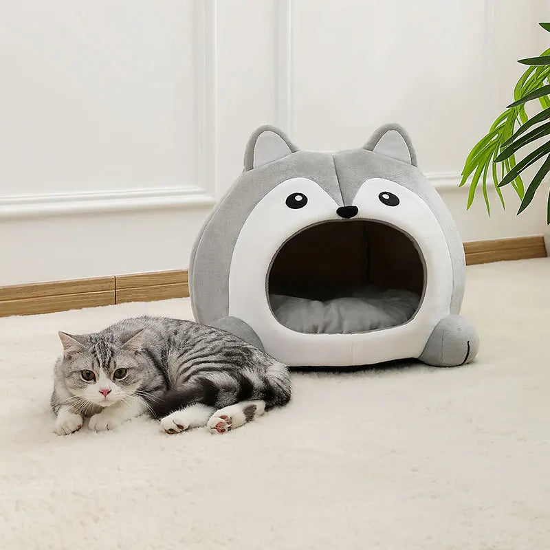 Grey Cat Enclosed Bed (Low Stock)