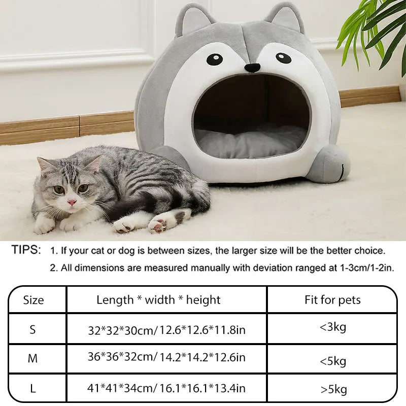 Grey Cat Enclosed Bed (Low Stock)