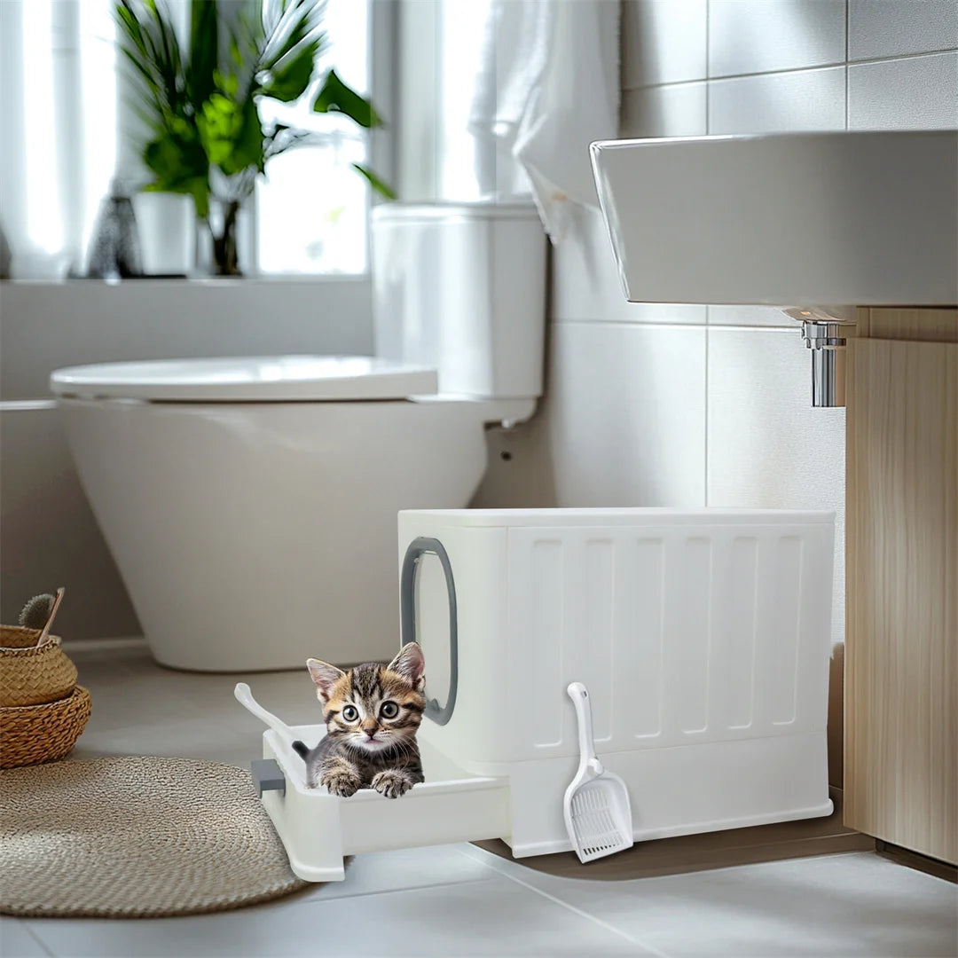 Litter Cupboard with Pull-Out Tray