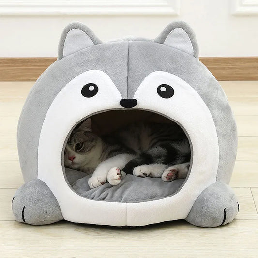 Grey Cat Enclosed Bed (Low Stock)